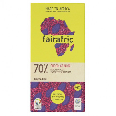 Tablette de chocolat noir équitable 70%