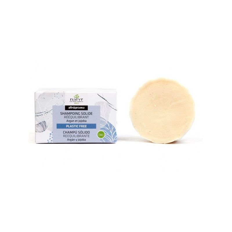 Shampoing solide rééquilibrant Bio, argan jojoba