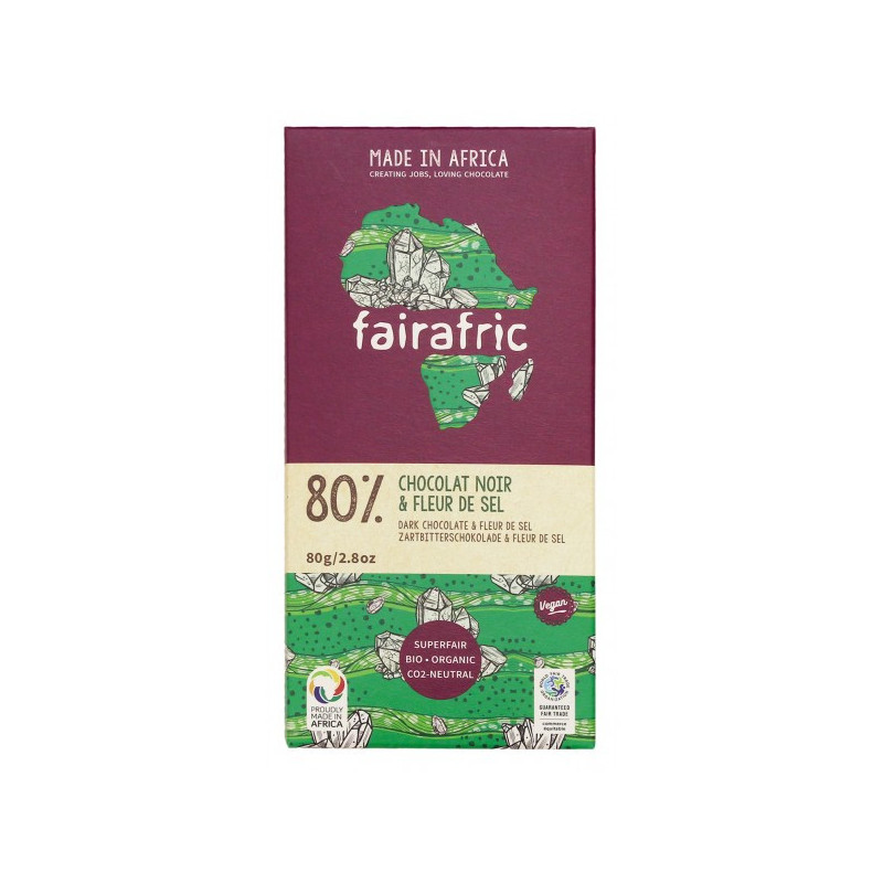 Chocolat noir 80% fleur de sel Fairafric
